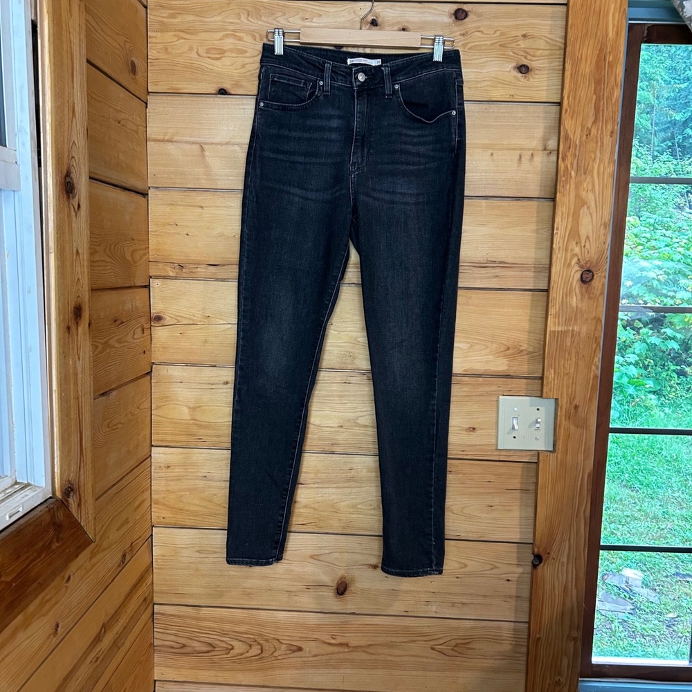 721 High Rise Skinny Jeans Womens Size 30 Washed Black Sculpting Denim Levi's